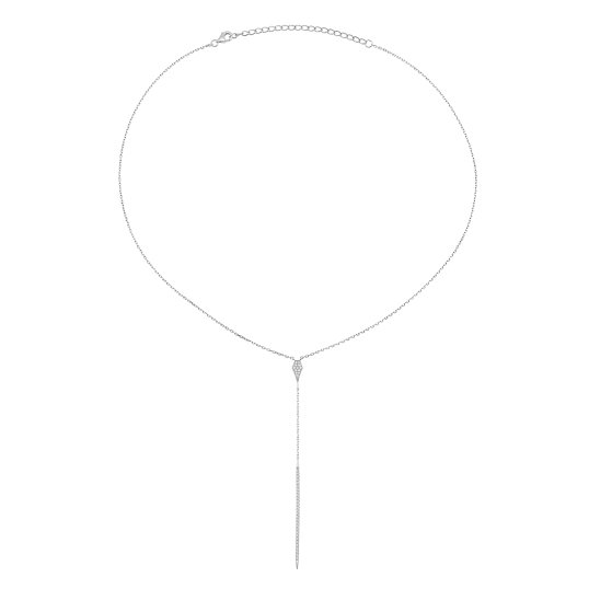 Collier en argent rhodié et oxydes de zirconium
