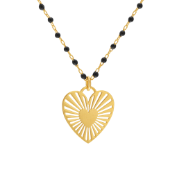 Collier en argent doré et laque noire