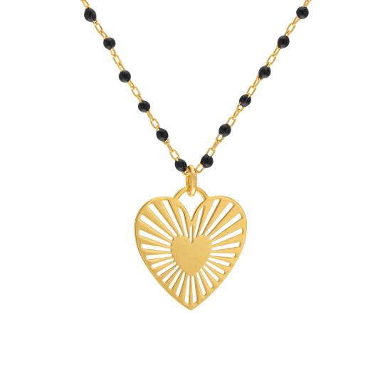 Collier en argent doré et laque noire Collier en argent doré et laque noire