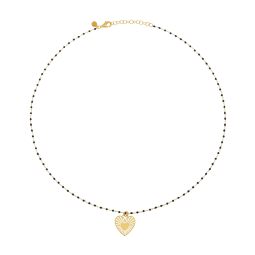 Collier en argent doré et laque noire
