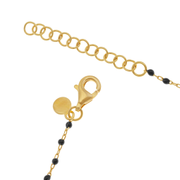 Collier en argent doré et laque noire