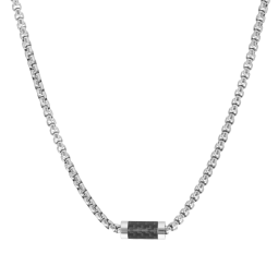 Collier en acier et carbone noir