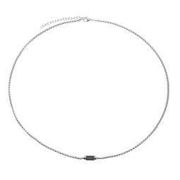 Collier en acier et carbone noir