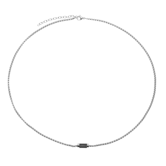 Collier en acier et carbone noir