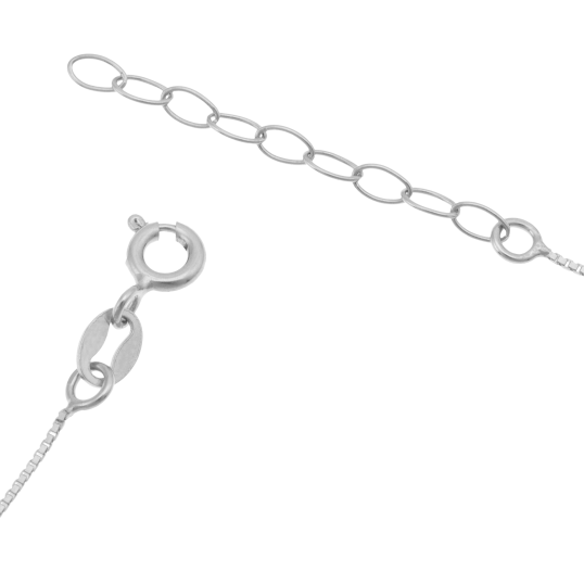 Collier en argent rhodié et laque, coeur
