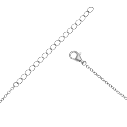 Collier en argent rhodié et oxydes de zirconium, coeur