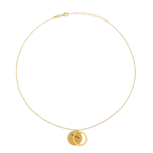 Collier en argent doré, maman chérie
