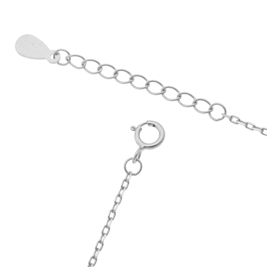 Collier en argent rhodié, oxydes de zirconium, croix