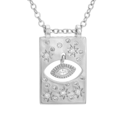 Collier en argent rhodié et oxydes de zirconium
