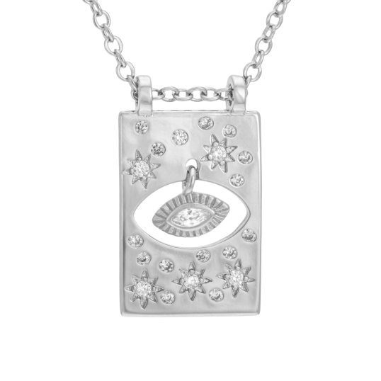 Collier en argent rhodié et oxydes de zirconium Collier en argent rhodié et oxydes de zirconium