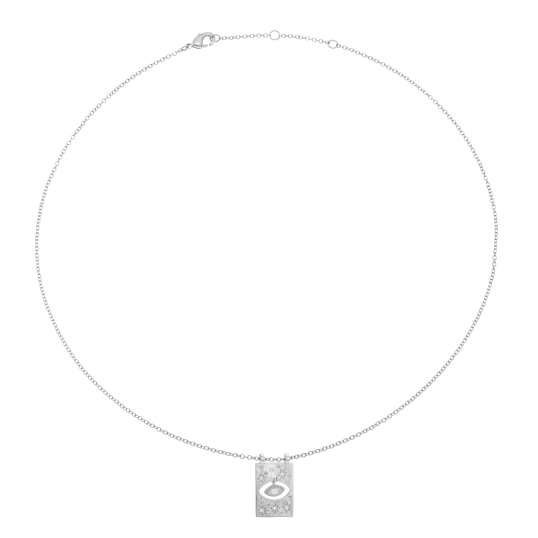 Collier en argent rhodié et oxydes de zirconium Collier en argent rhodié et oxydes de zirconium
