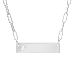Collier en argent rhodié et oxyde de zirconium