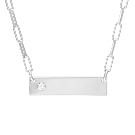 Collier en argent rhodié et oxyde de zirconium