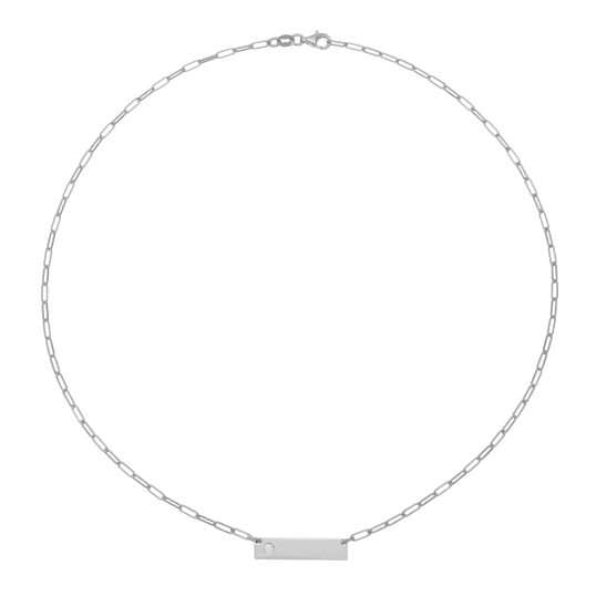 Collier en argent rhodié et oxyde de zirconium