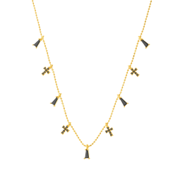 Collier en argent doré et oxydes de zirconium 