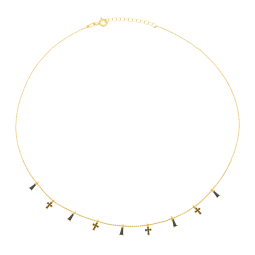 Collier en argent doré et oxydes de zirconium 