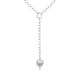 Collier en argent rhodié, boule