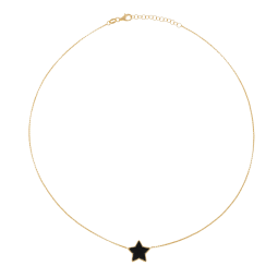 Collier en argent doré et laque