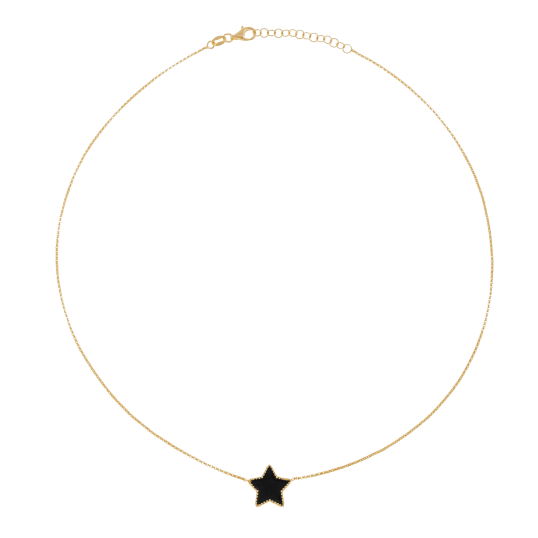 Collier en argent doré et laque