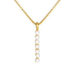 Collier en argent doré et perles synthétiques