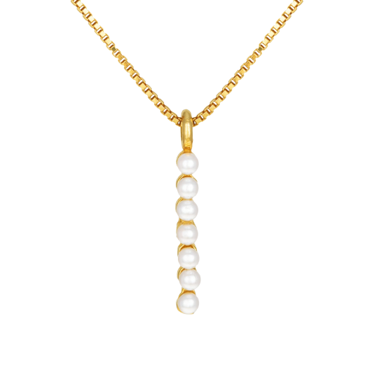 Collier en argent doré et perles synthétiques Collier en argent doré et perles synthétiques