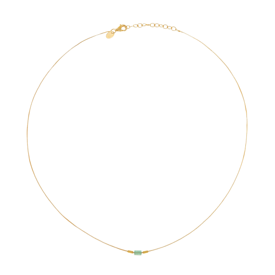 Collier en argent doré et pierre synthétique 