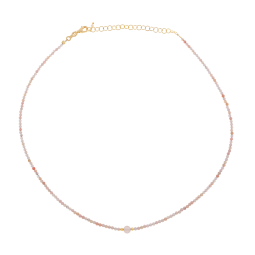 Collier en argent doré et perles synthétiques
