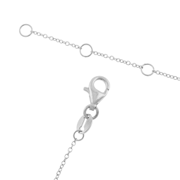 Collier en argent rhodié et pierre synthétique, coeur