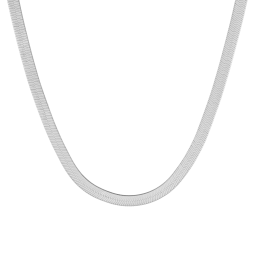 Collier en argent rhodié, maille serpent