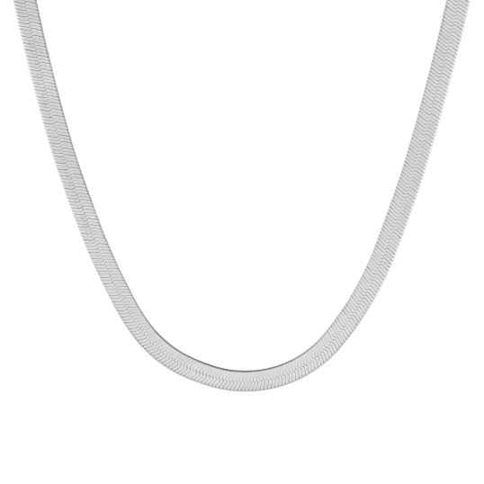 Collier en argent rhodié, maille serpent