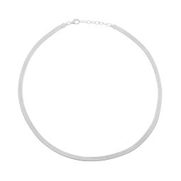 Collier en argent rhodié, maille serpent