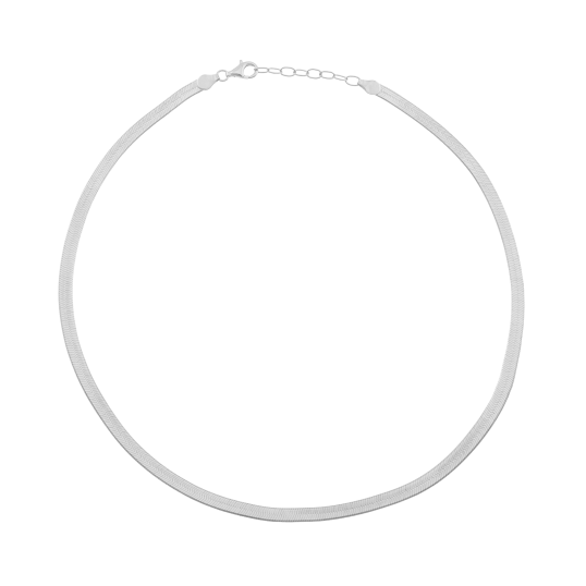 Collier en argent rhodié, maille serpent