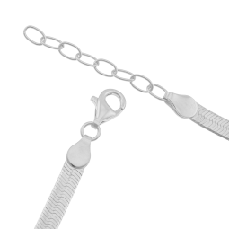 Collier en argent rhodié, maille serpent