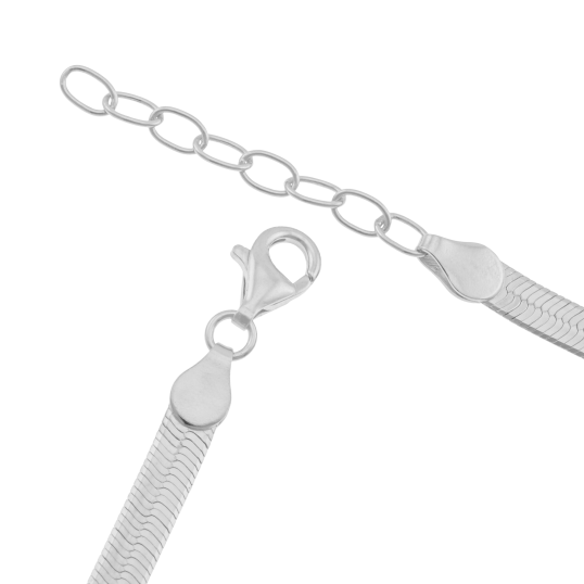 Collier en argent rhodié, maille serpent