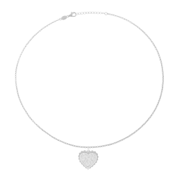 Collier en argent rhodié et oxydes de zirconium, coeur