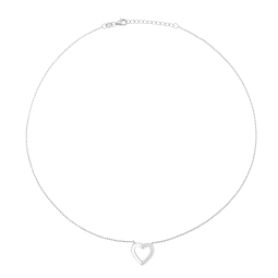 Collier en argent rhodié, oxydes de zirconium et laque