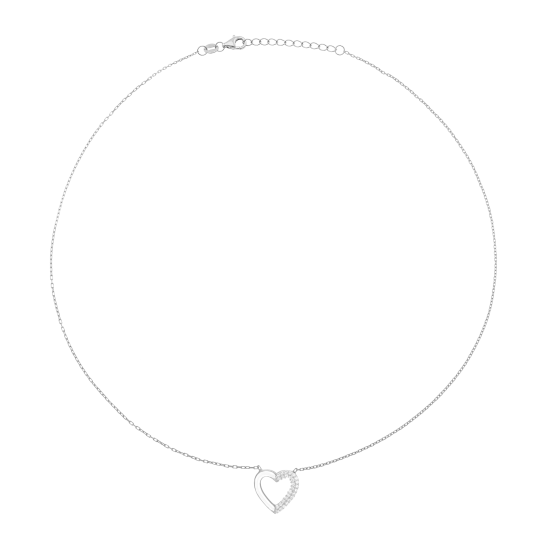 Collier en argent rhodié, oxydes de zirconium et laque
