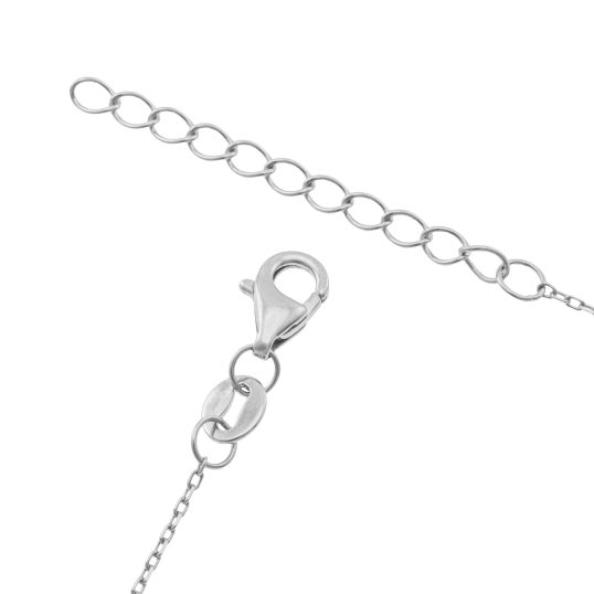 Collier en argent rhodié, oxydes de zirconium et laque