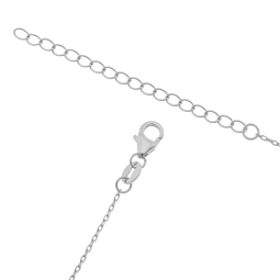 Collier en argent rhodié, oxydes de zirconium et pierre synthétique