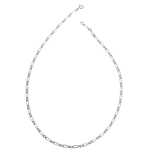 Collier en argent rhodié maille cheval alternée 1-1