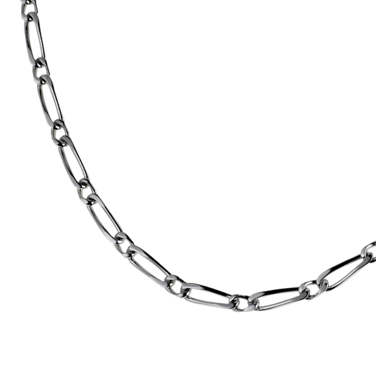 Collier en argent rhodié maille cheval alternée 1-1
