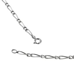 Collier en argent rhodié maille cheval alternée 1-1