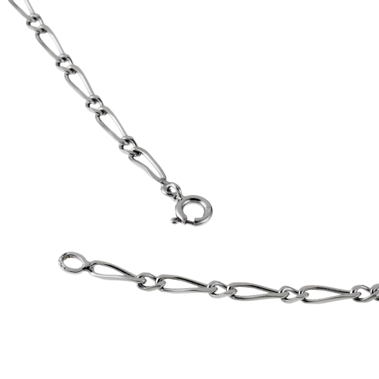 Collier en argent rhodié maille cheval alternée 1-1