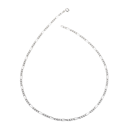 Collier en argent rhodié maille cheval alternée 1-3