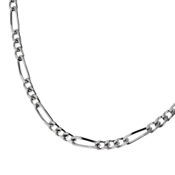 Collier en argent rhodié maille cheval alternée 1-3