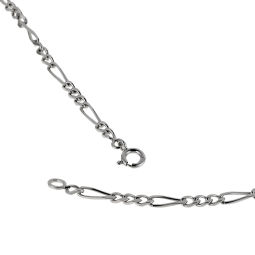 Collier en argent rhodié maille cheval alternée 1-3