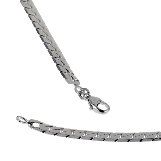 Collier en argent rhodié maille anglaise