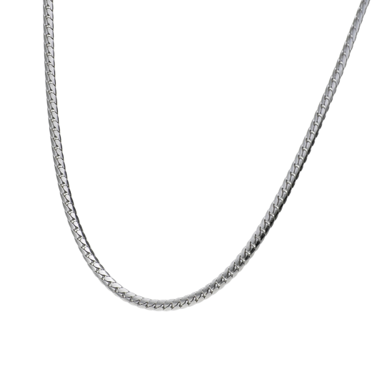 Collier en argent rhodié maille anglaise Collier en argent rhodié maille anglaise