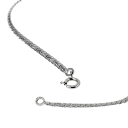 Collier en argent rhodié maille anglaise
