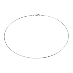 Collier câble en argent rhodié